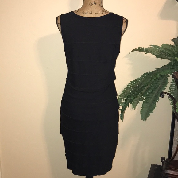 NWOT Calvin Klein Tiered Black Dress - Picture 5 of 8